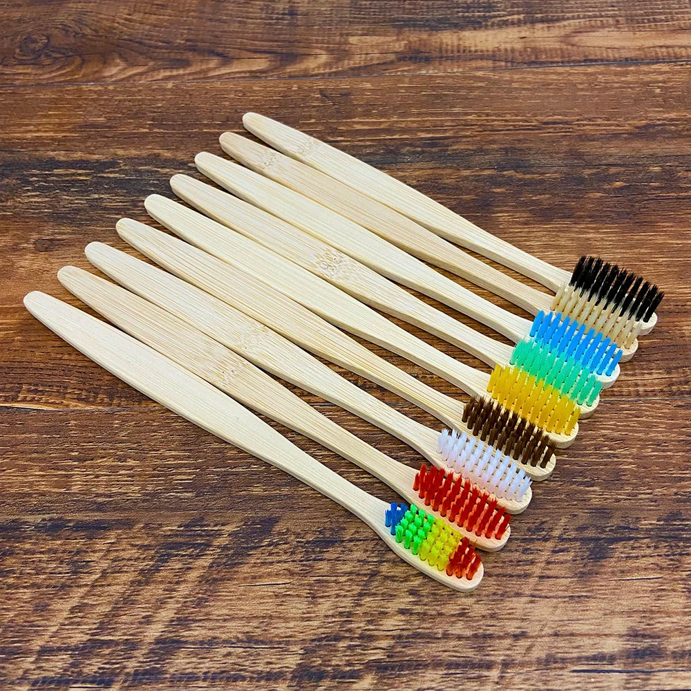 1PCS Colorful Toothbrush Natural Bamboo Tooth Brush Set Soft Bristle Charcoal Teeth Eco Bamboo Toothbrushes Dental Oral Care