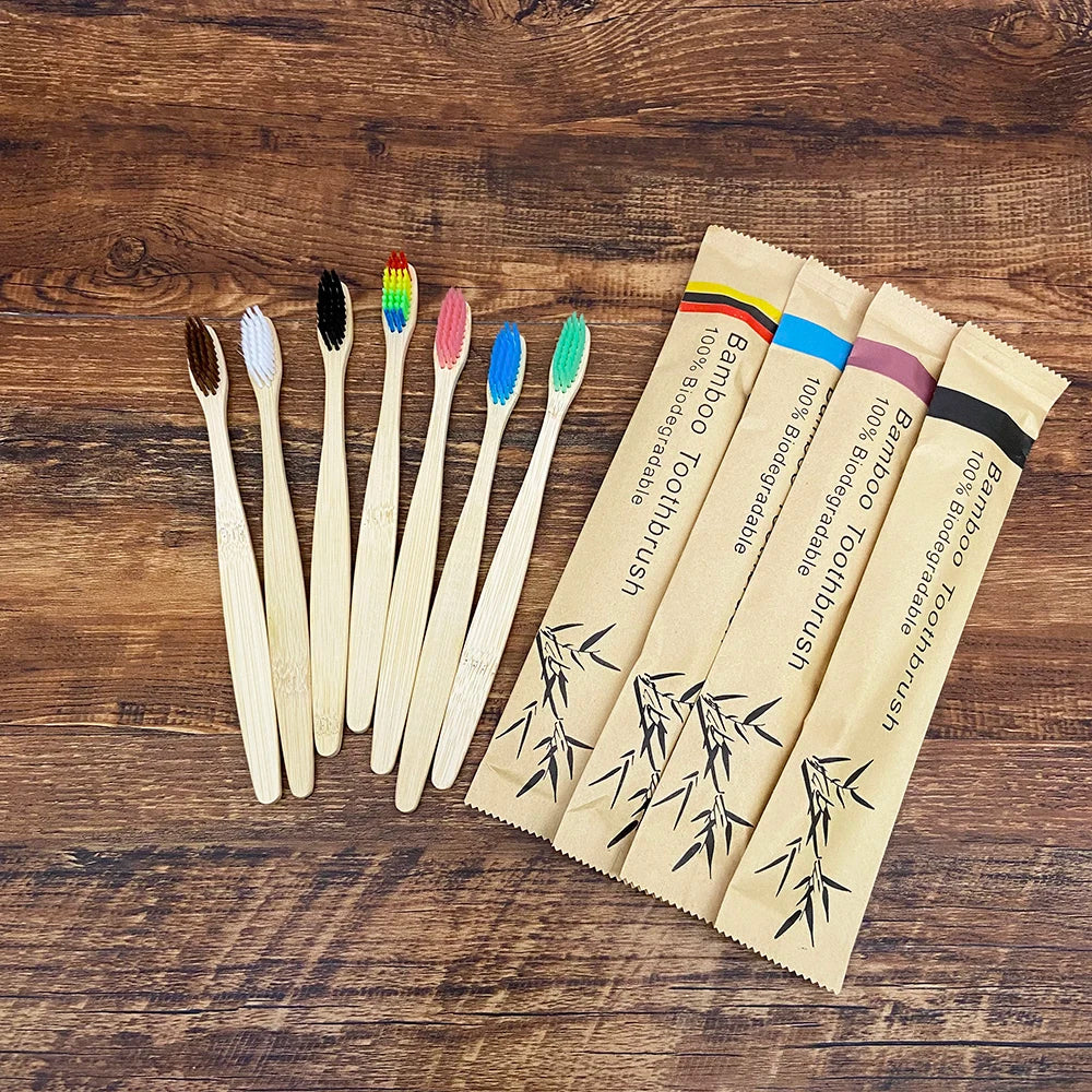 1PCS Colorful Toothbrush Natural Bamboo Tooth Brush Set Soft Bristle Charcoal Teeth Eco Bamboo Toothbrushes Dental Oral Care