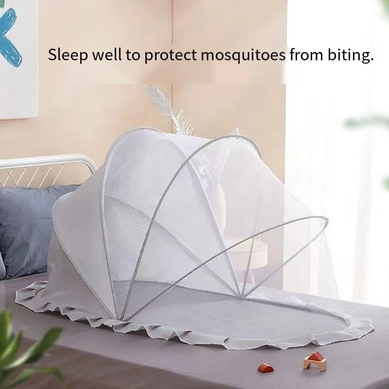 Folding Mosquito Tent for Baby Household Summer Protective Installation Free Portable Durable Breathable Net Bedroom Sleeping